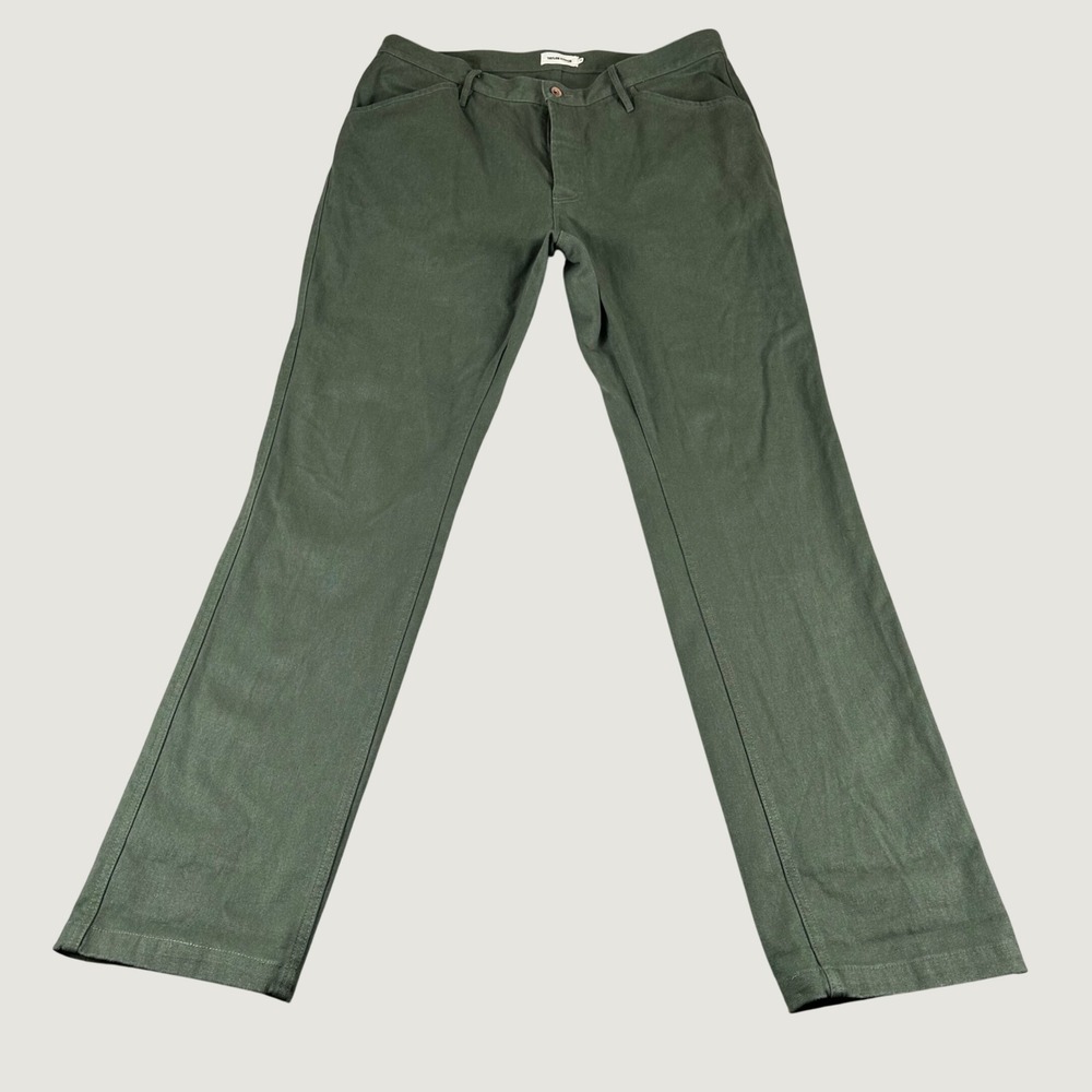Taylor Stitch The Camp Pants Boss Duck Mens 38 Green Workwear Hemp Blend